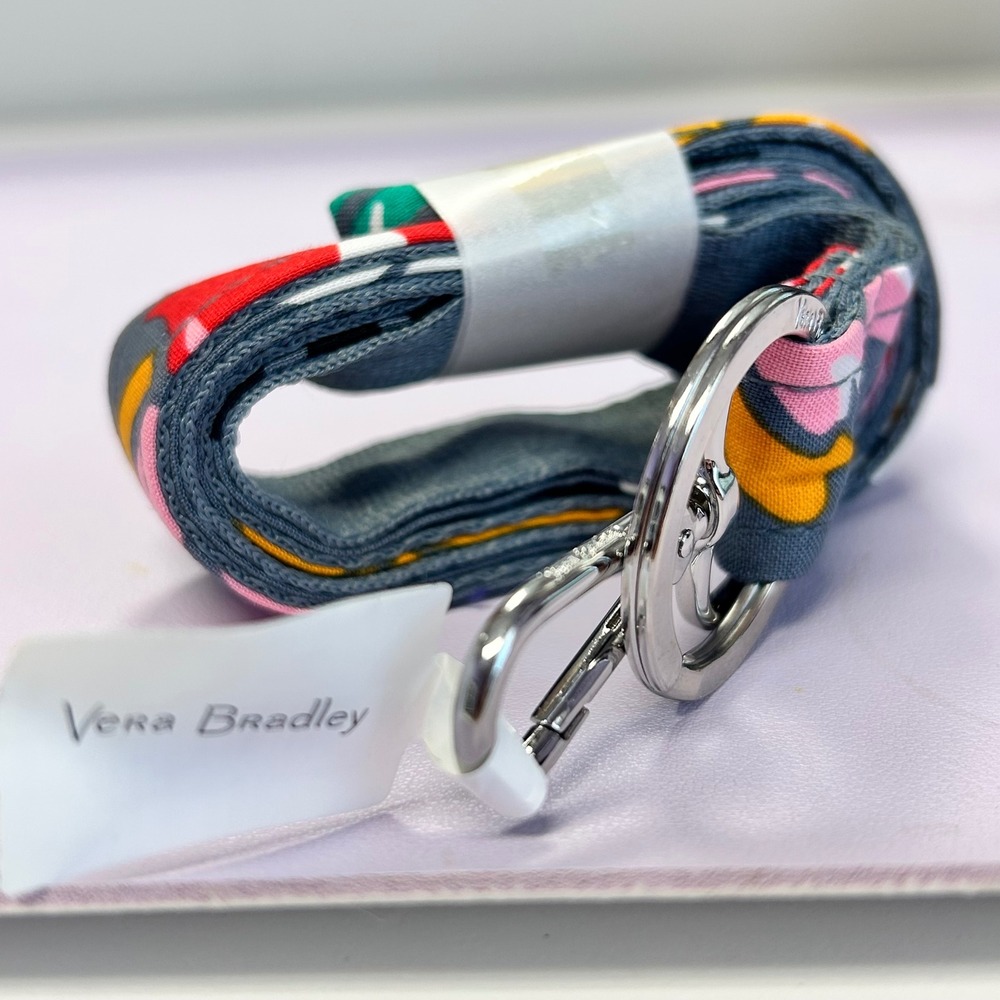 Vera Bradley Wide Lanyard Coastal Paradise Floral ID Key Holder 28181-U57 NWT